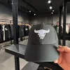 Klassische Cap "Bull Skull" Schwarz