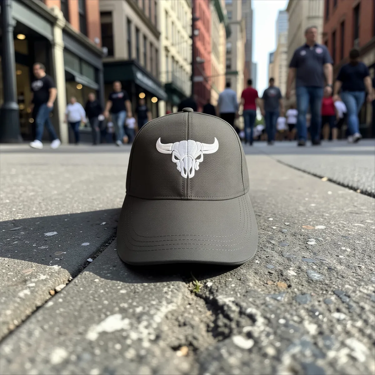 Klassische Cap "Bull Skull" Schwarz