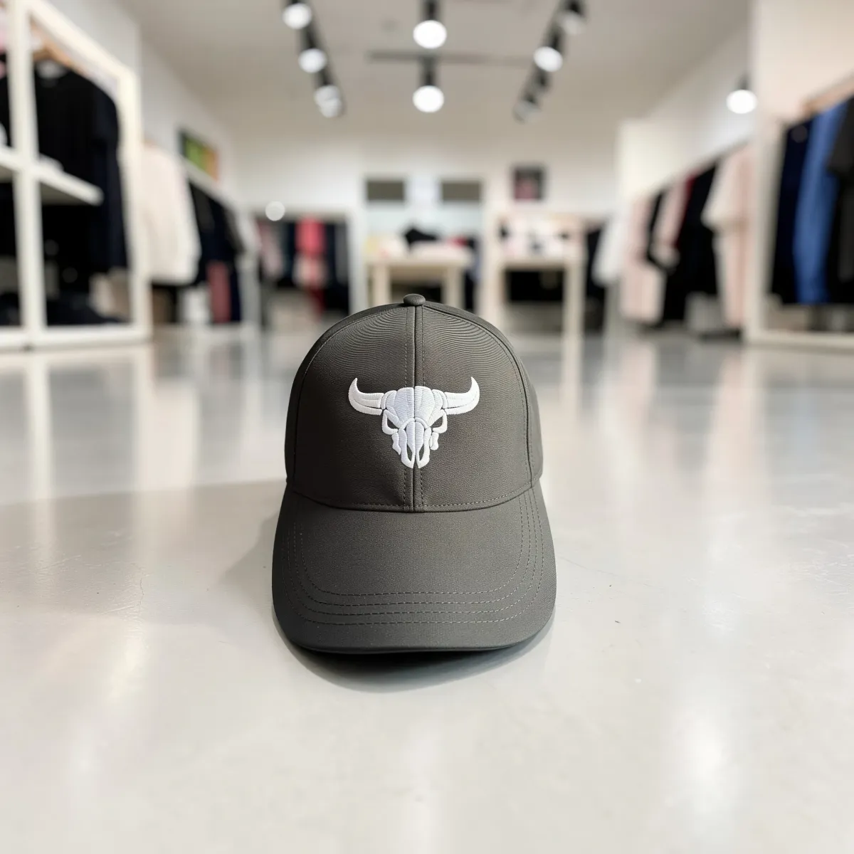 Klassische Cap "Bull Skull" Schwarz