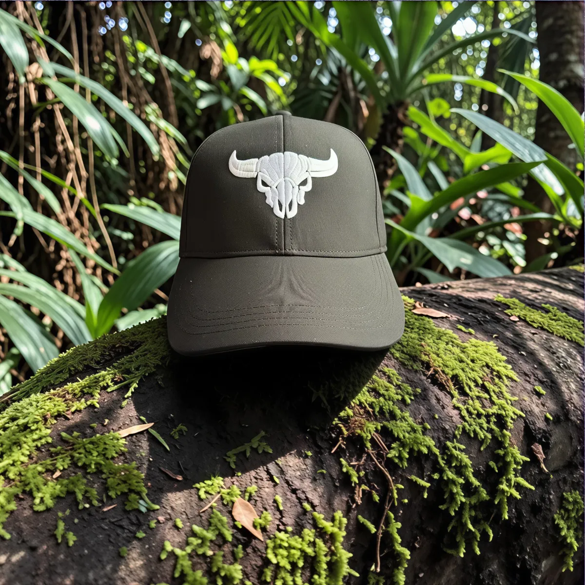 Klassische Cap "Bull Skull" Schwarz