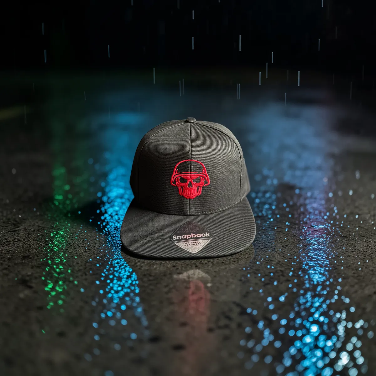 Cappellino snapback classico "Red Skull" Nero