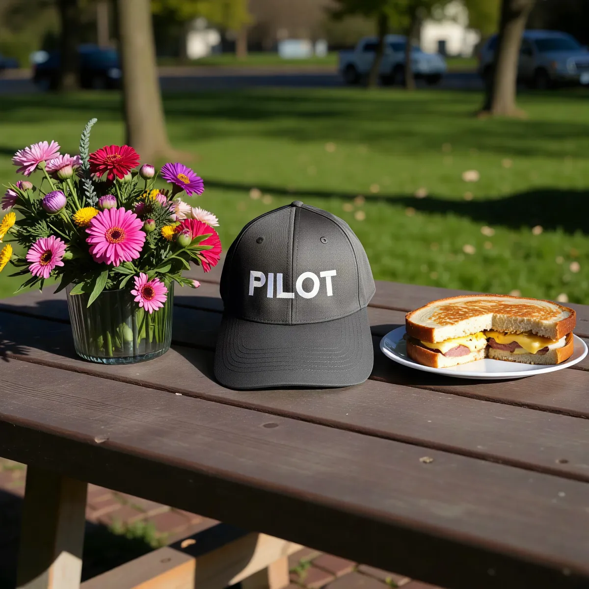 Klassische Cap "PILOT" Schwarz