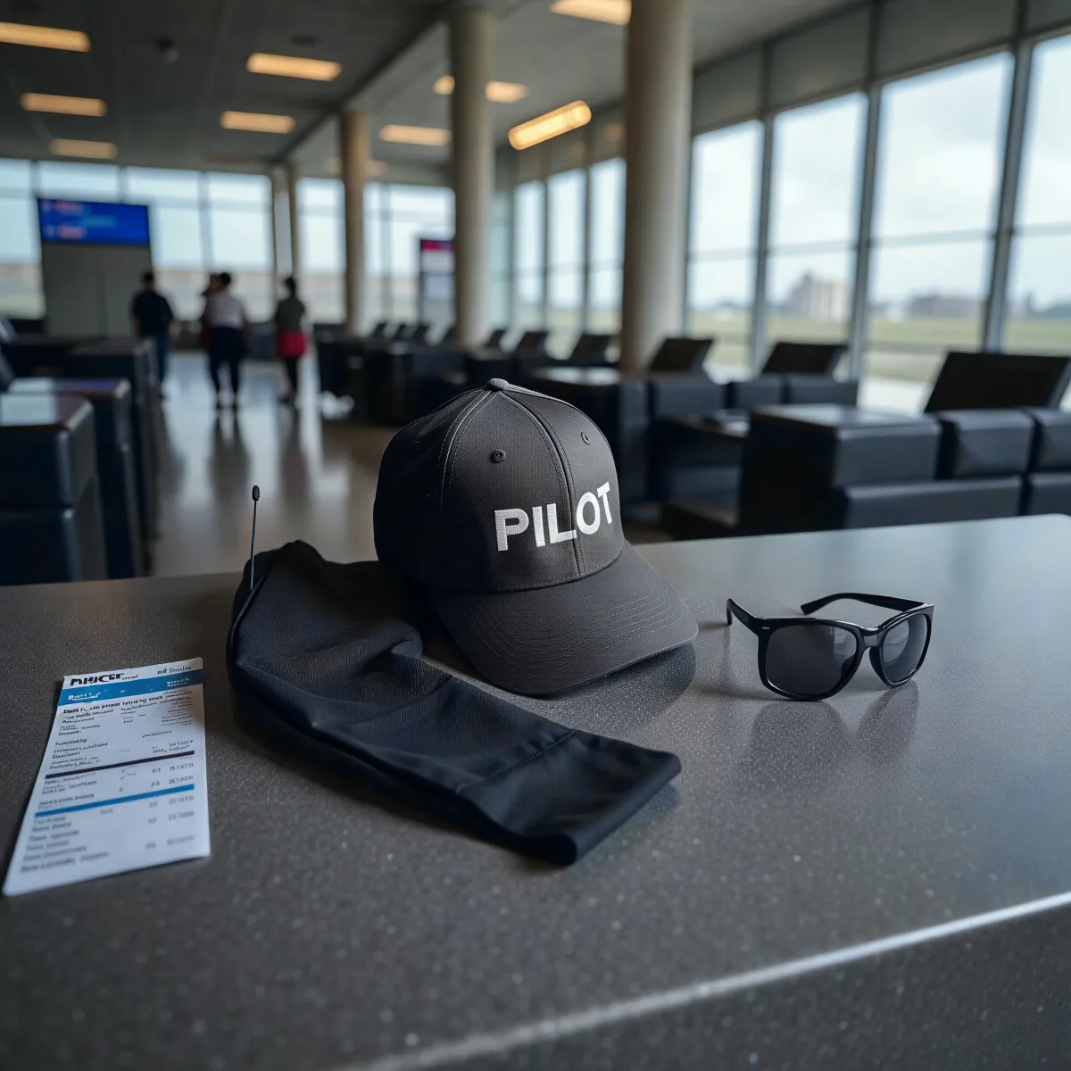 Klassische Cap "PILOT" Schwarz