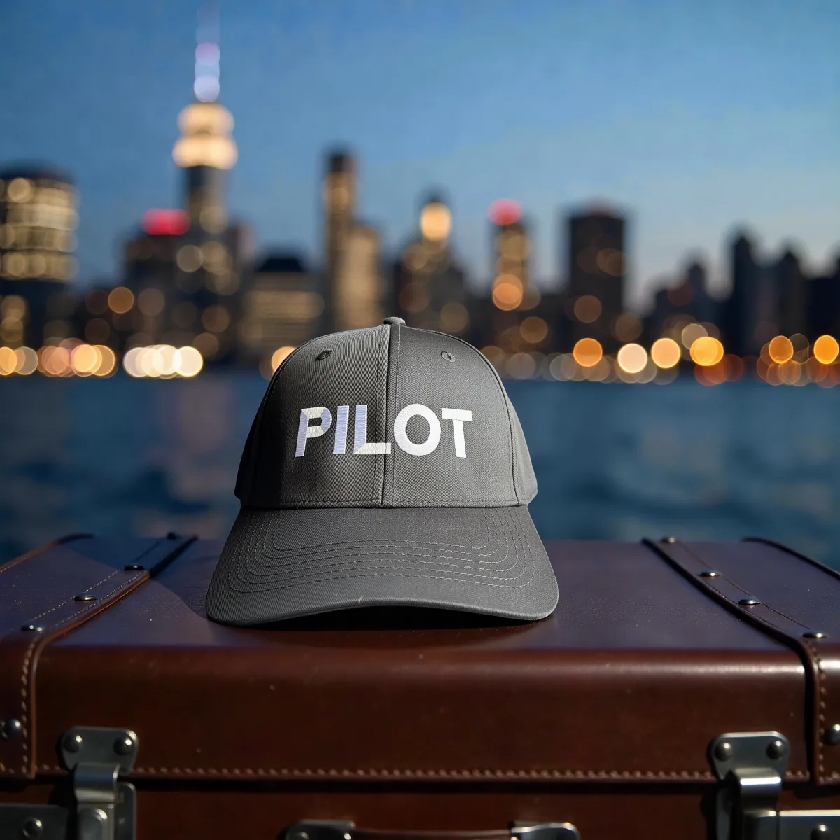 Klassische Cap "PILOT" Schwarz