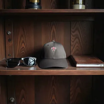 Klassische Cap "Red Biplane" Schwarz