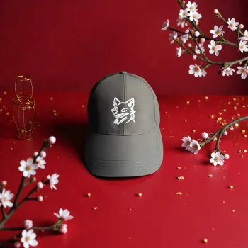 Klassische Cap "Fox Outline" Schwarz