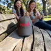 Klassische Cap "POHU" Schwarz mit roter Stickerei