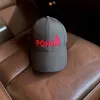 Klassische Cap "POHU" Schwarz mit roter Stickerei