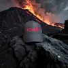 Klassische Cap "POHU" Schwarz mit roter Stickerei