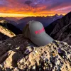 Klassische Cap "POHU" Schwarz mit roter Stickerei
