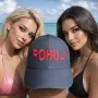 Klassische Cap "POHUJ" Schwarz mit roter Stickerei
