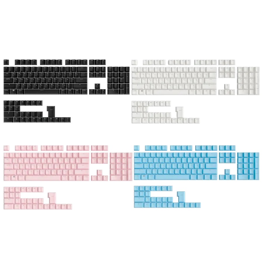 Keycap-Set mit russischer Tastaturbelegung – 104 ABS-Tastenkappen mit transparenten Zeichen