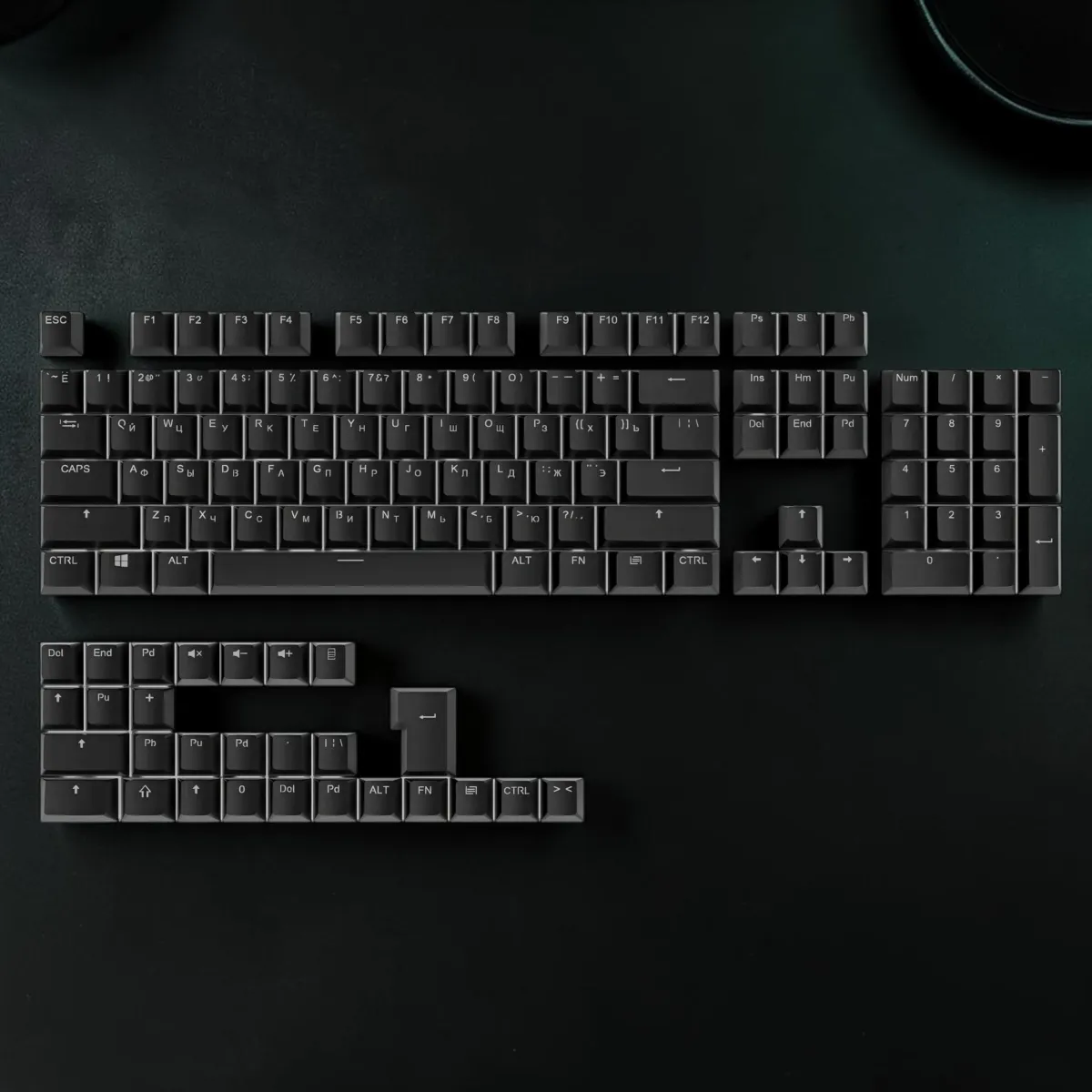 Keycap Set с русской раскладкой – 104 клавиши из ABS с прозрачными символами