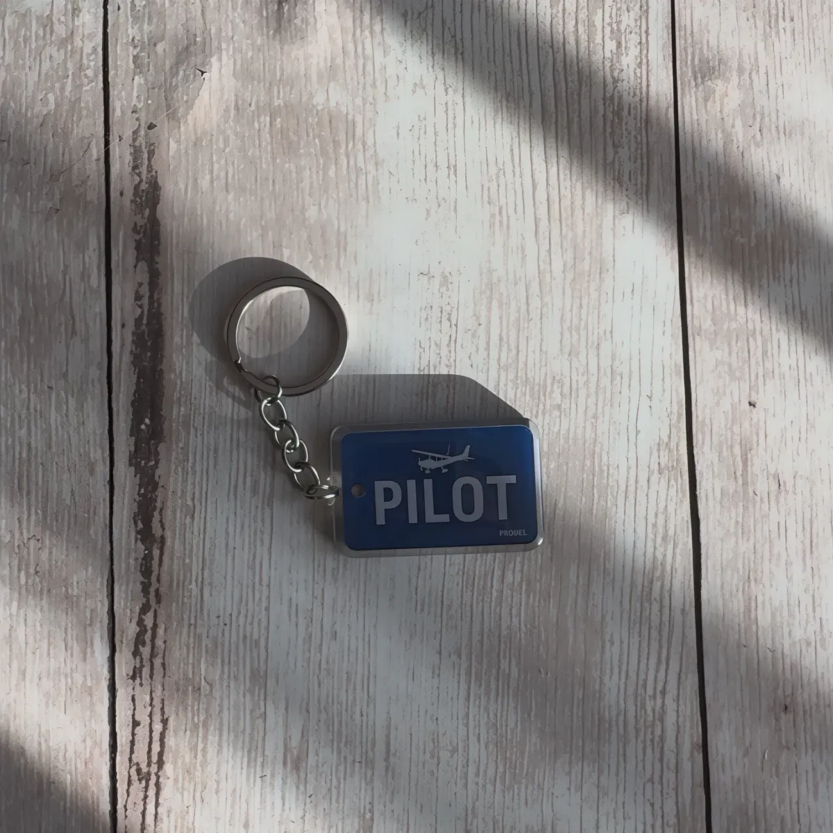Acryl-Schlüsselanhänger "Pilot" – Flugzeugmotiv