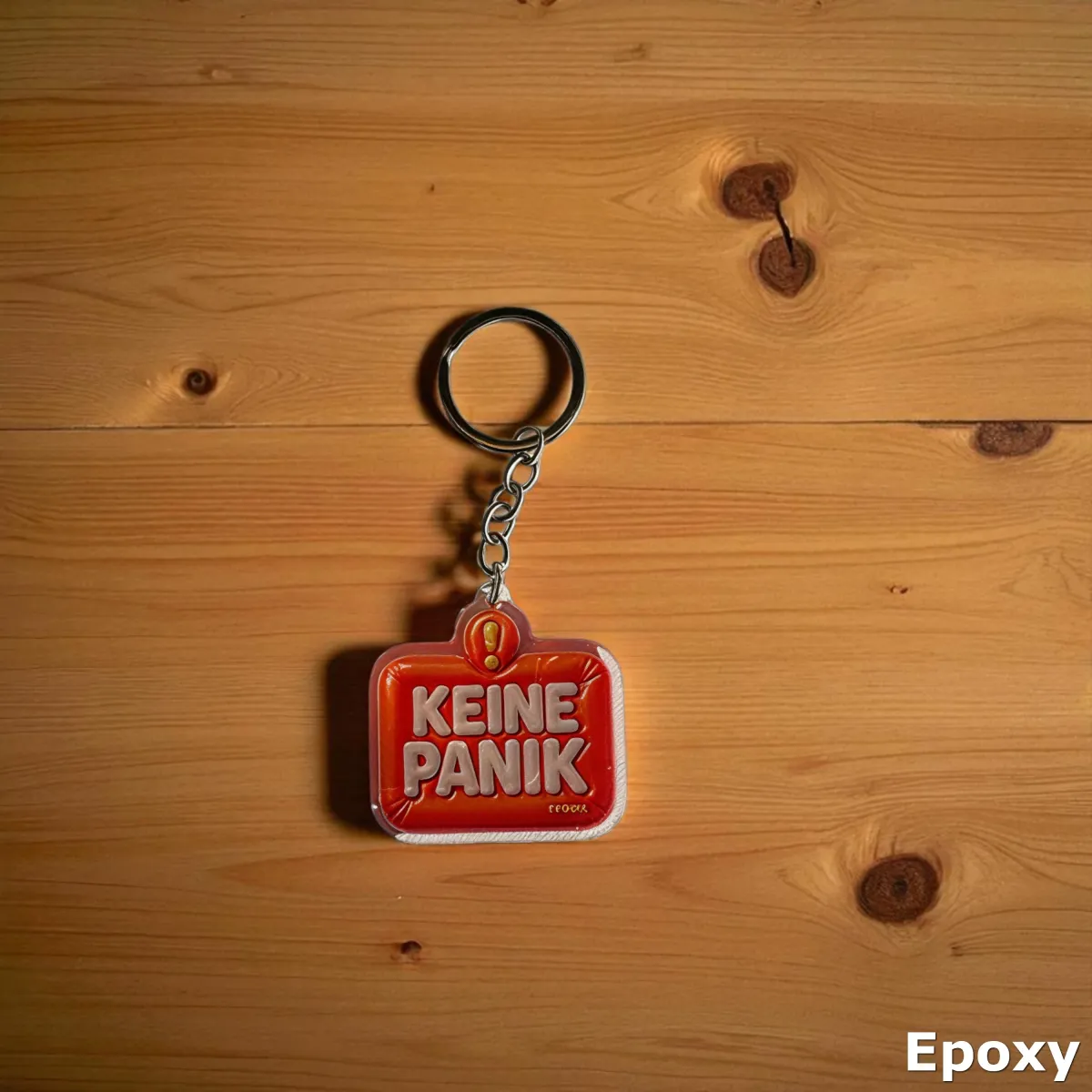 Akrylový přívěsek "KEINE PANIK"