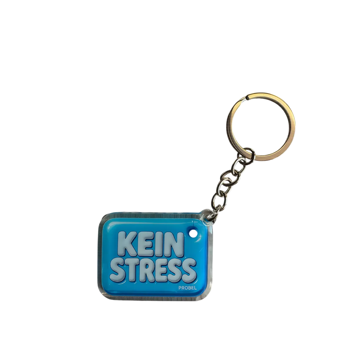 Acryl-Schlüsselanhänger "KEIN STRESS" – Bubble Design