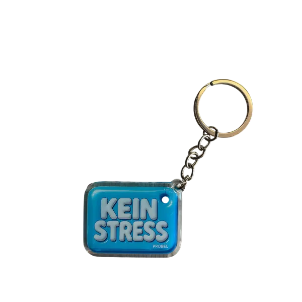 Acryl-Schlüsselanhänger "KEIN STRESS" – Bubble Design
