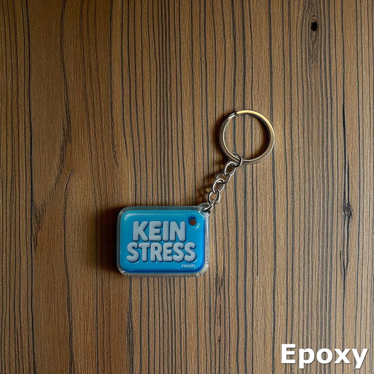 Acryl-Schlüsselanhänger "KEIN STRESS" – Bubble Design