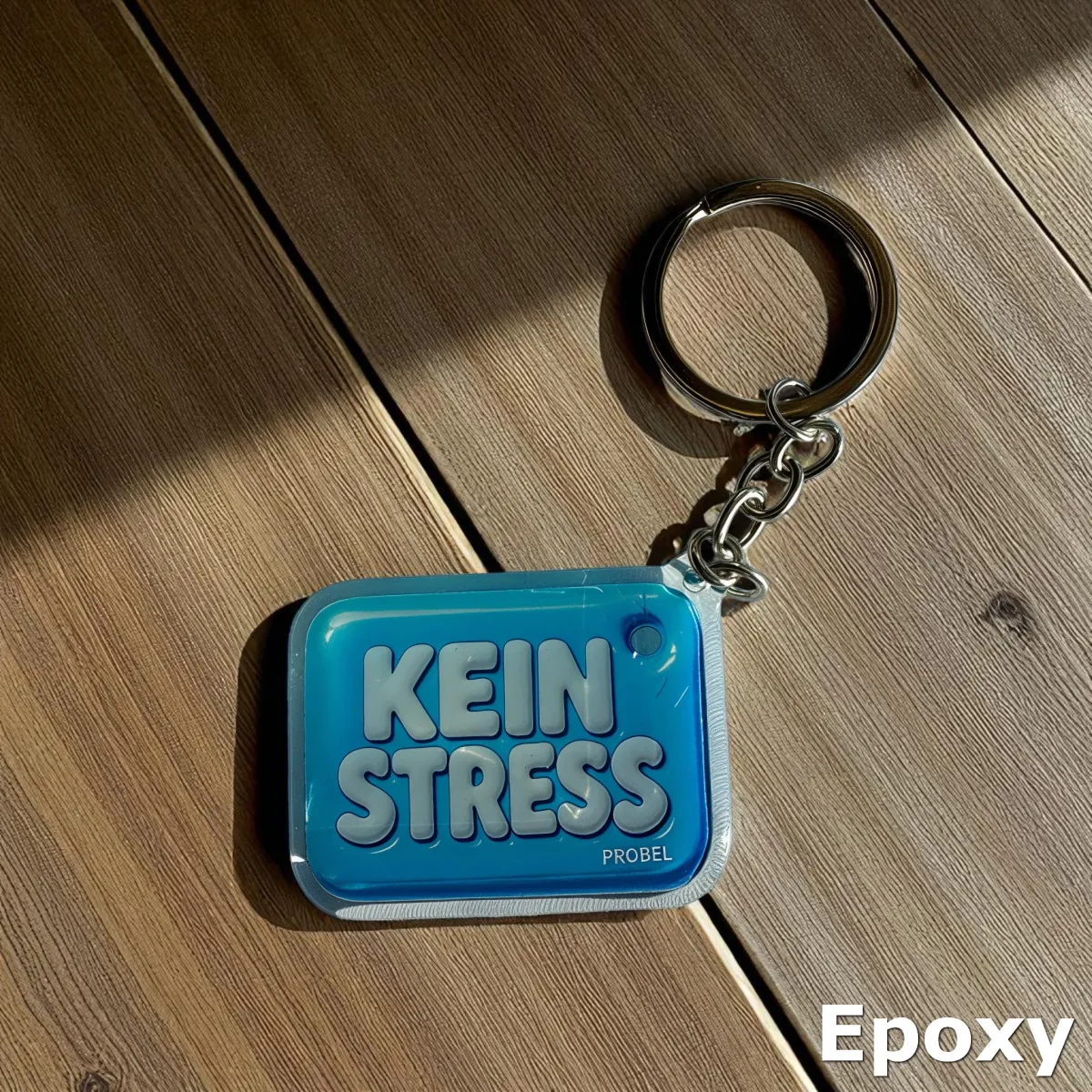 Acryl-Schlüsselanhänger "KEIN STRESS" – Bubble Design