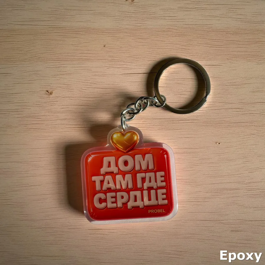 Brelok akrylowy „ДОМ ТАМ ГДЕ СЕРДЦЕ”