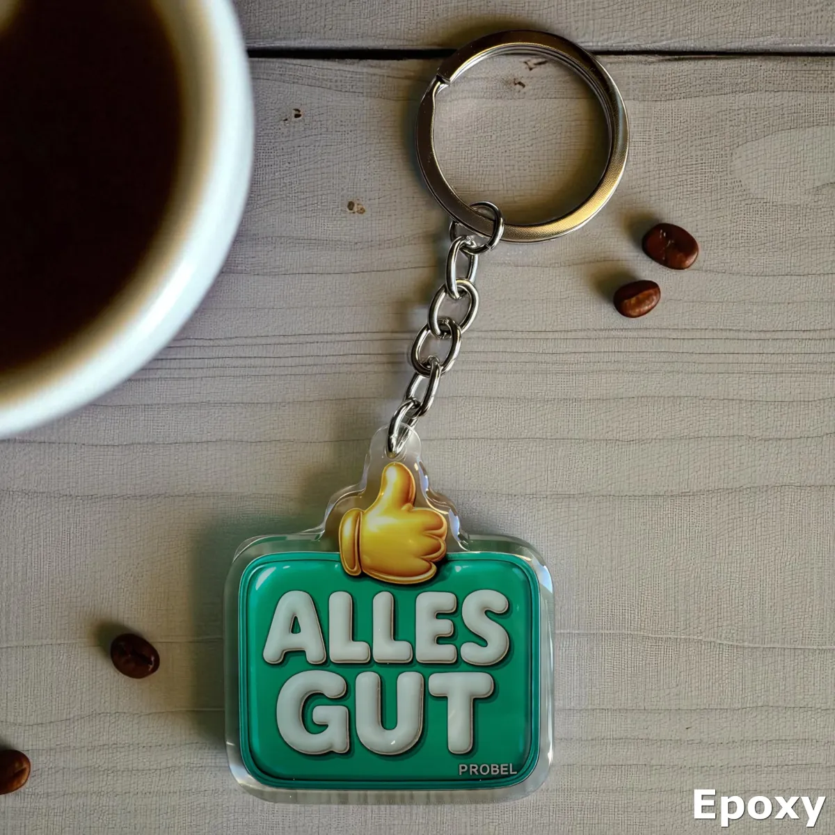Acryl-Schlüsselanhänger „ALLES GUT“
