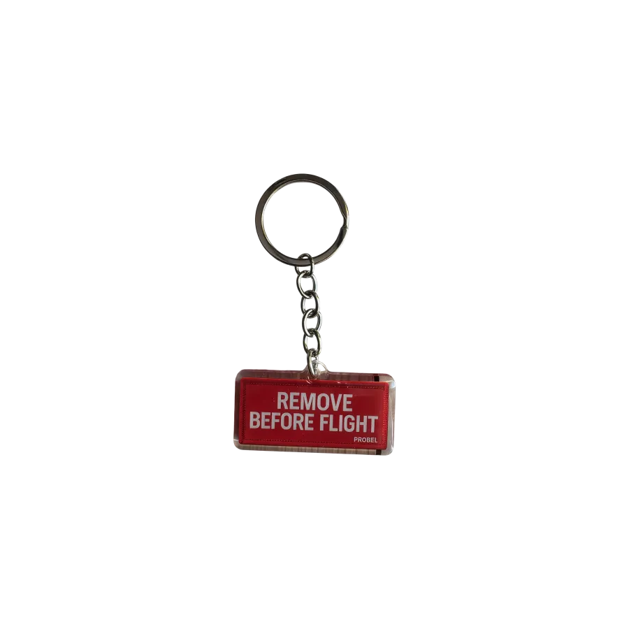 Stoff-Schlüsselanhänger „REMOVE BEFORE FLIGHT“