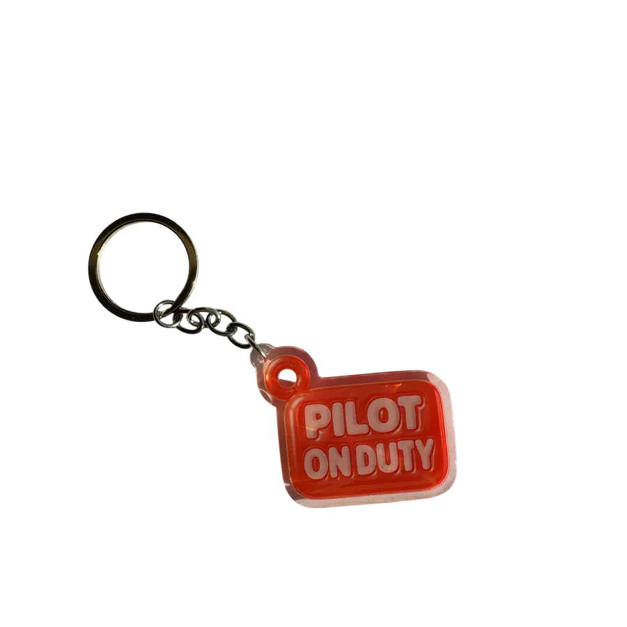 Acryl-Schlüsselanhänger PILOT ON DUTY