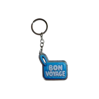 Akrylowy brelok BON VOYAGE (błękitny)