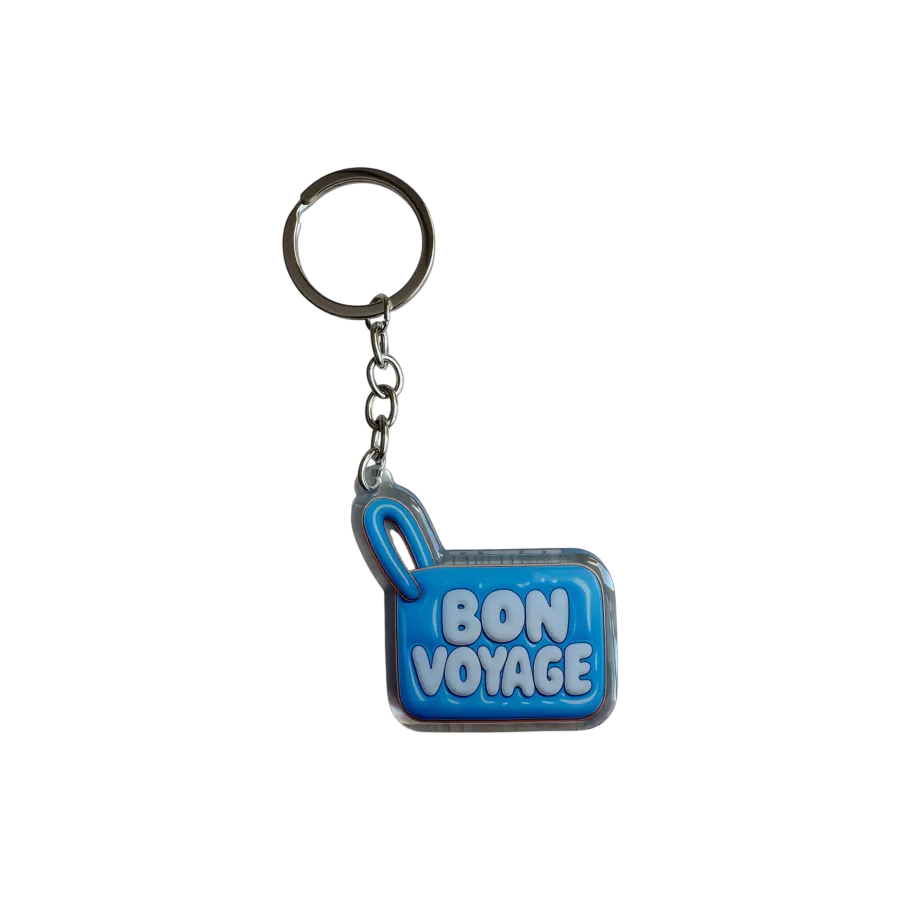 Acryl-Schlüsselanhänger BON VOYAGE (hellblau)