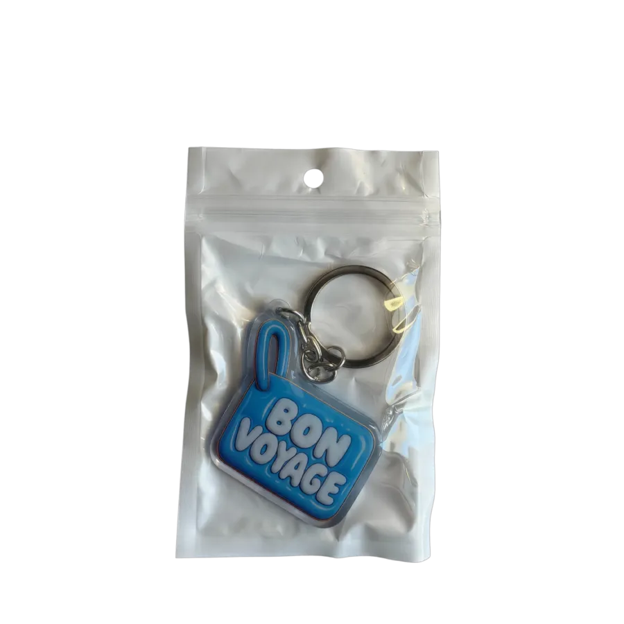Acryl-Schlüsselanhänger BON VOYAGE (hellblau)