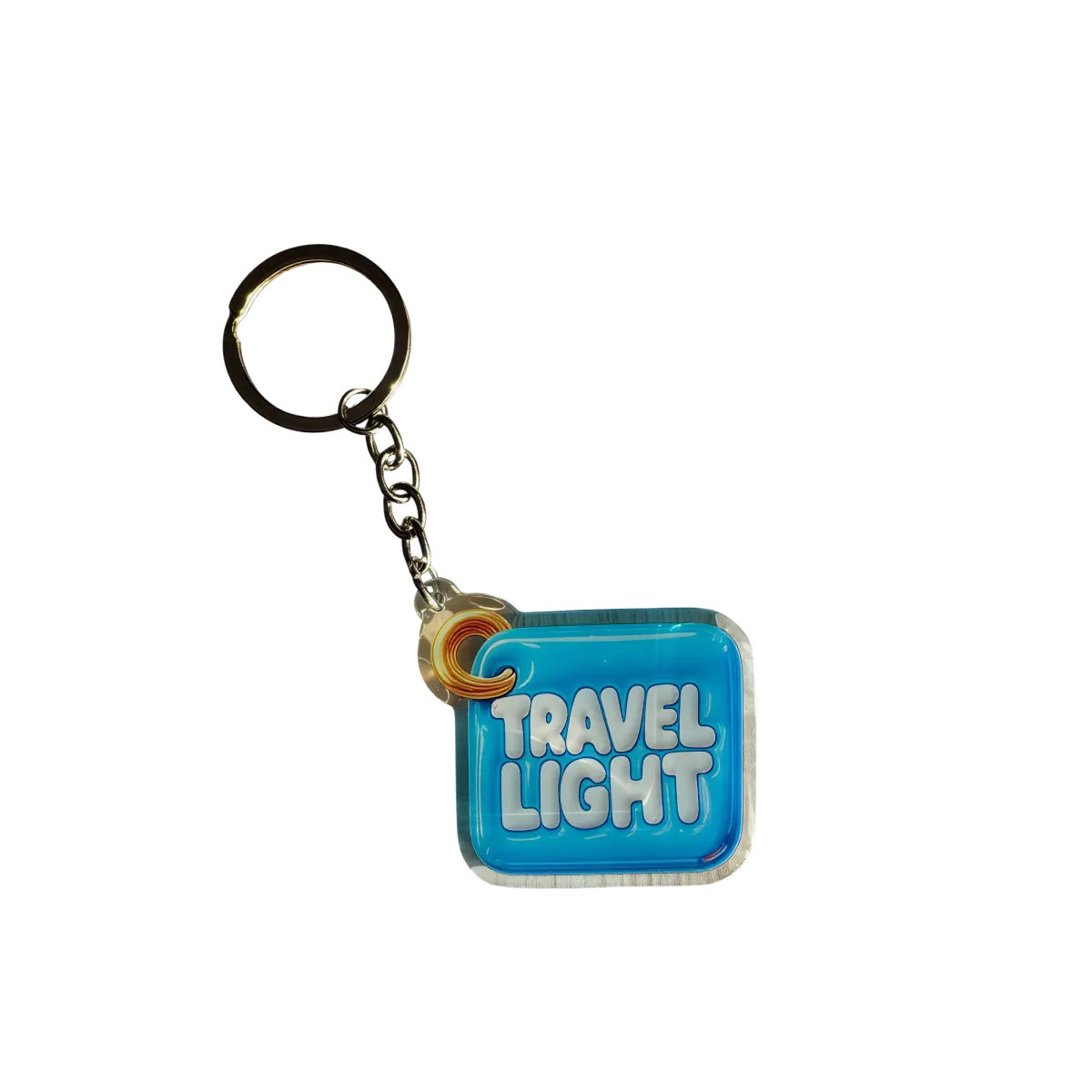 Akryl-Schlüsselanhänger TRAVEL LIGHT (hellblau)