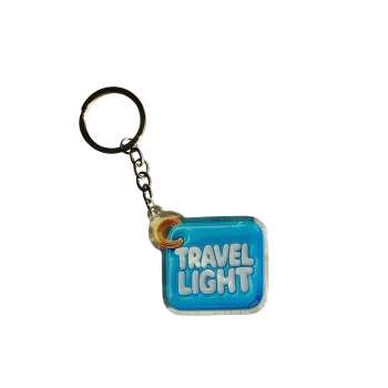 Akryl-Schlüsselanhänger TRAVEL LIGHT (hellblau)