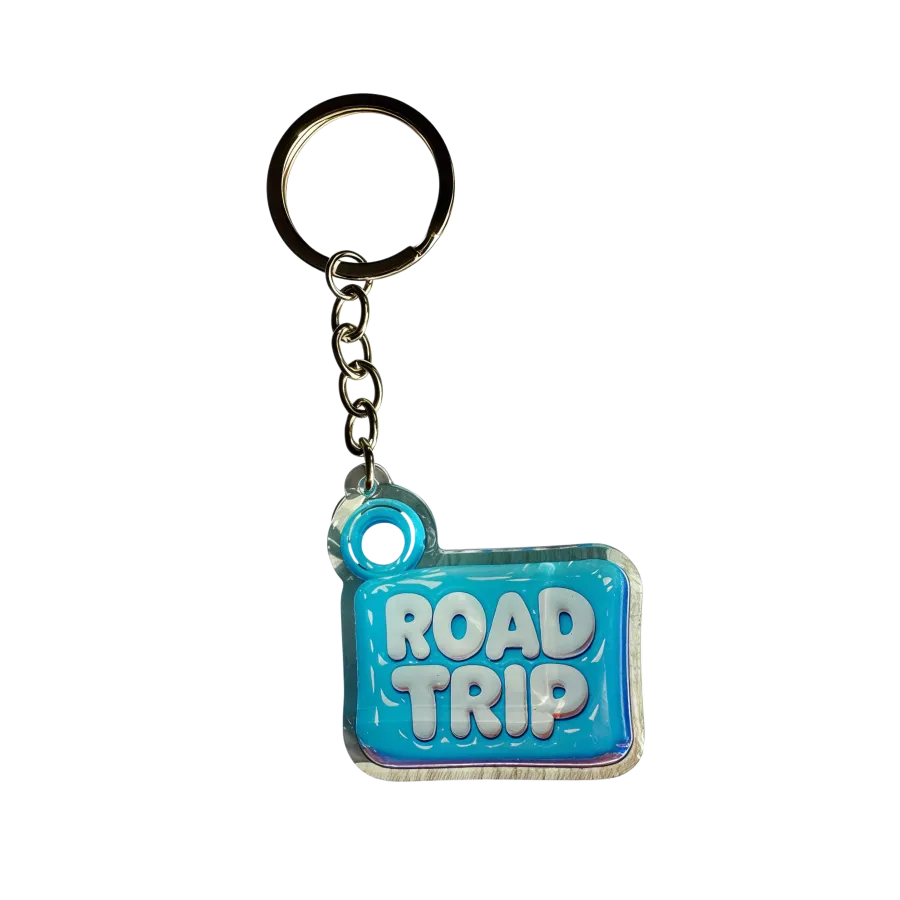 Akrylový přívěsek ROAD TRIP (světle modrý)