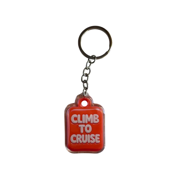 Acryl-Schlüsselanhänger CLIMB TO CRUISE (rot)