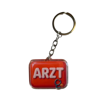 Akrylový přívěsek ARZT stetoskopem (červený)