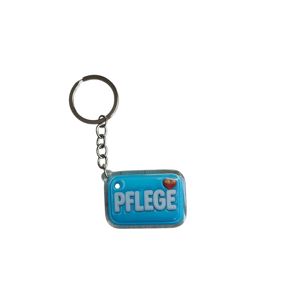Akryl-Schlüsselanhänger PFLEGE (hellblau)