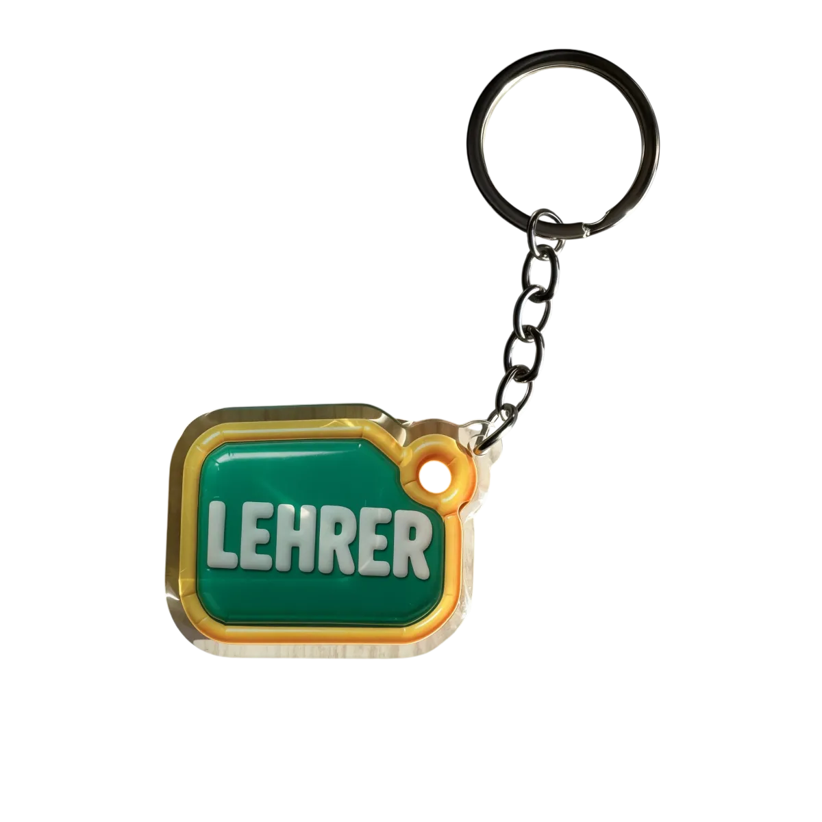 Akrylowy brelok LEHRER (zielono-żółty)