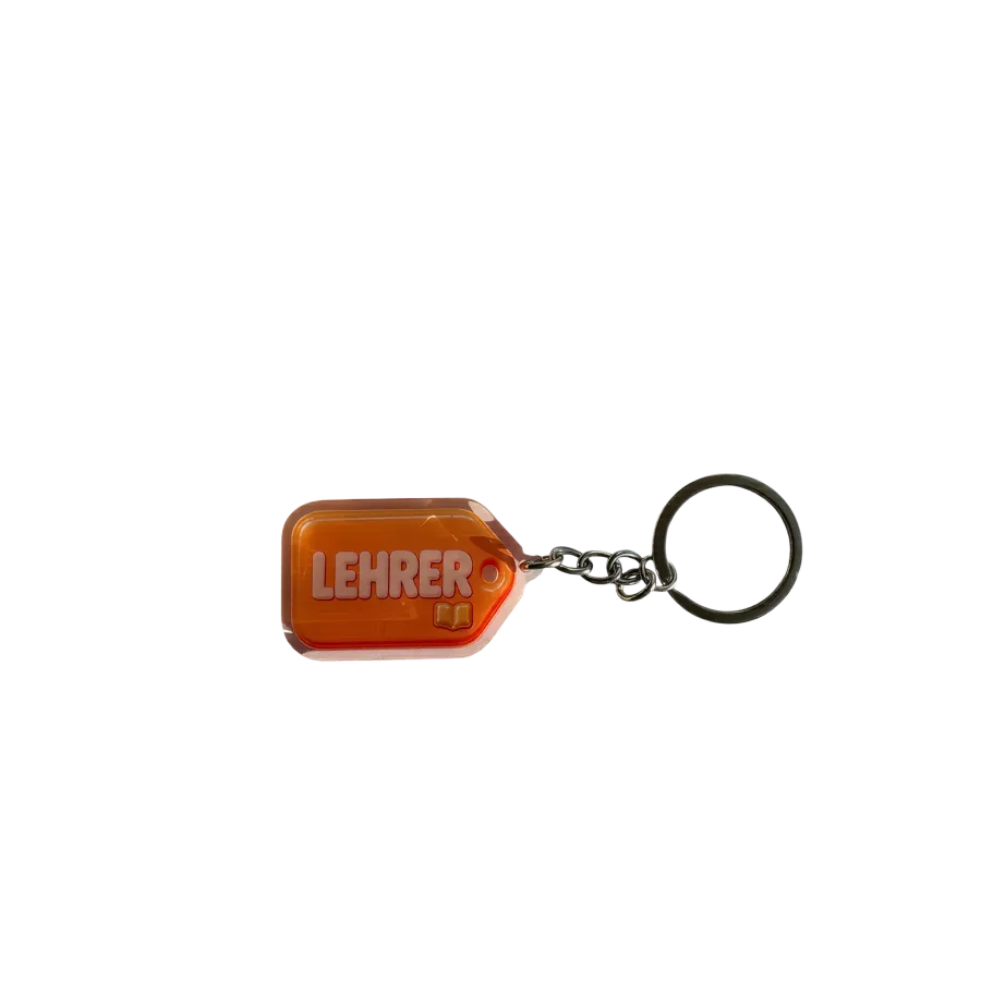 Acryl-Schlüsselanhänger LEHRER (orange)