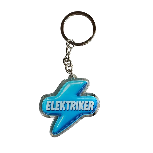 Acryl-Schlüsselanhänger ELEKTRIKER (blau)