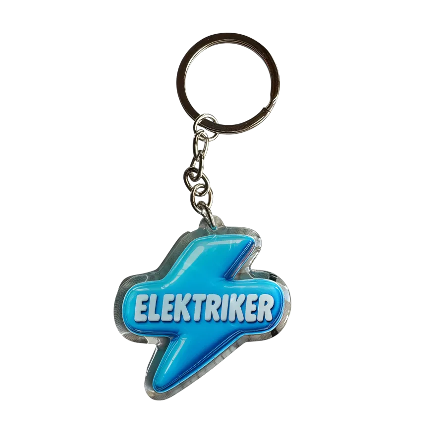 Acryl-Schlüsselanhänger ELEKTRIKER (blau)