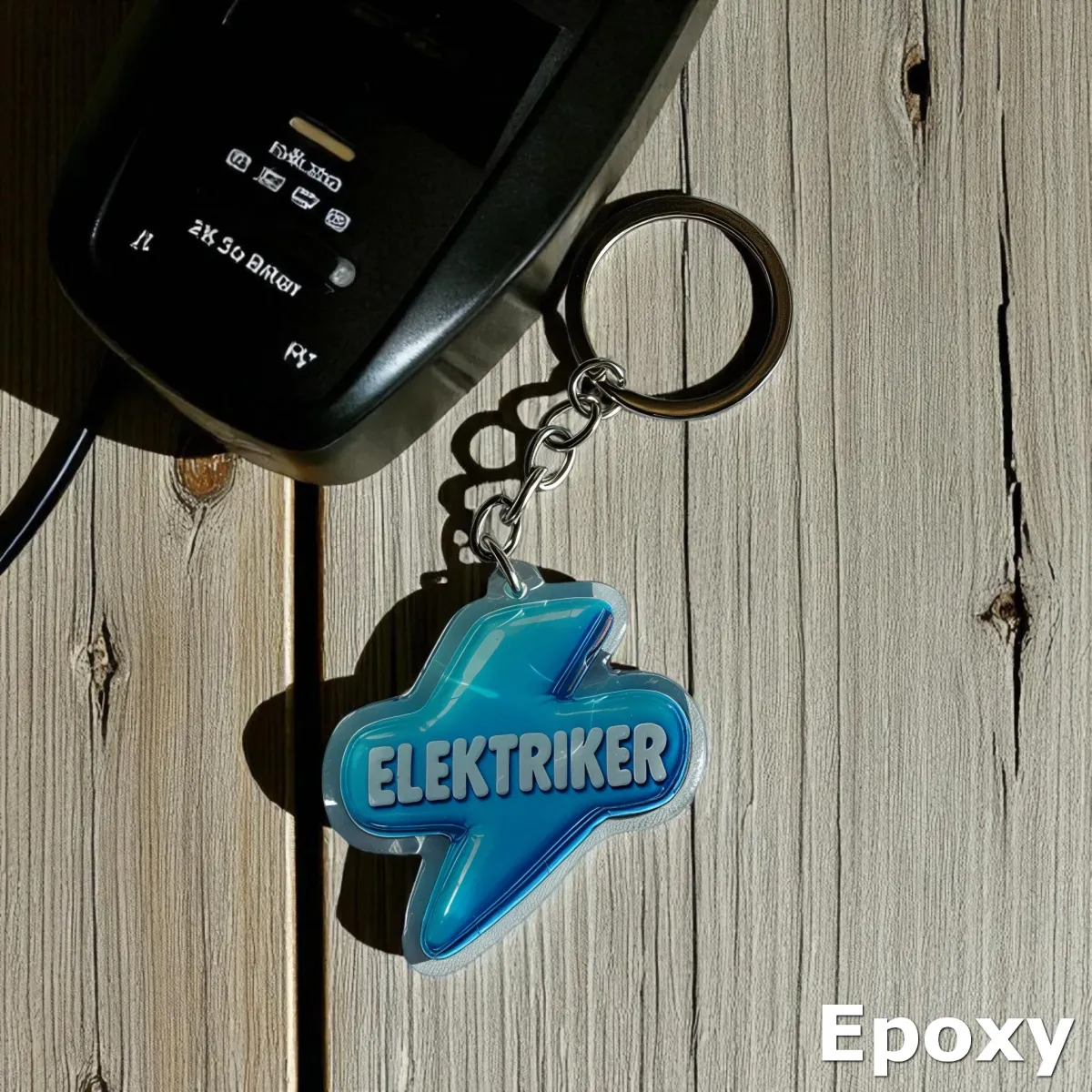 Akrylowy brelok ELEKTRIKER (niebieski)