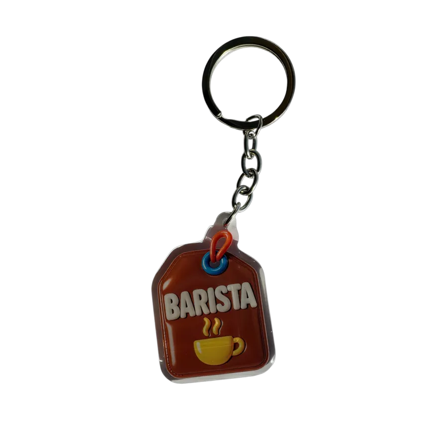 Acryl-Schlüsselanhänger BARISTA (braun)