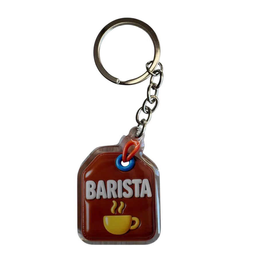 Acryl-Schlüsselanhänger BARISTA (braun)
