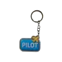 Akrylový přívěsek PILOT (modrý se žlutým letadlem)