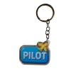 Akryl-Schlüsselanhänger PILOT (blau mit gelbem Flugzeug)