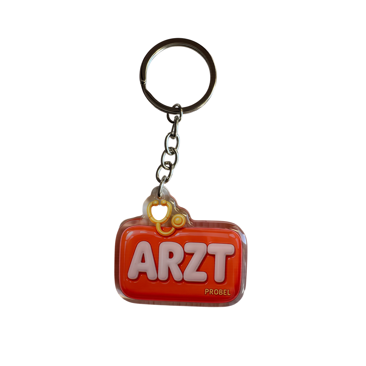 Акриловый брелок ARZT (красный со стетоскопом)