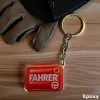 Akrylowy brelok FAHRER (czerwony z kierownicą)