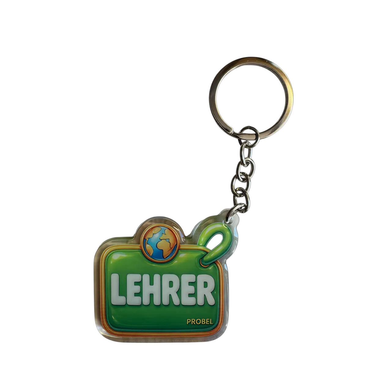 Akrylowy brelok LEHRER z globusem (zielony)