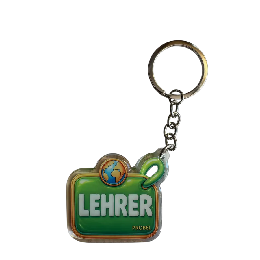 Akrylový přívěsek LEHRER s glóbem (zelený)