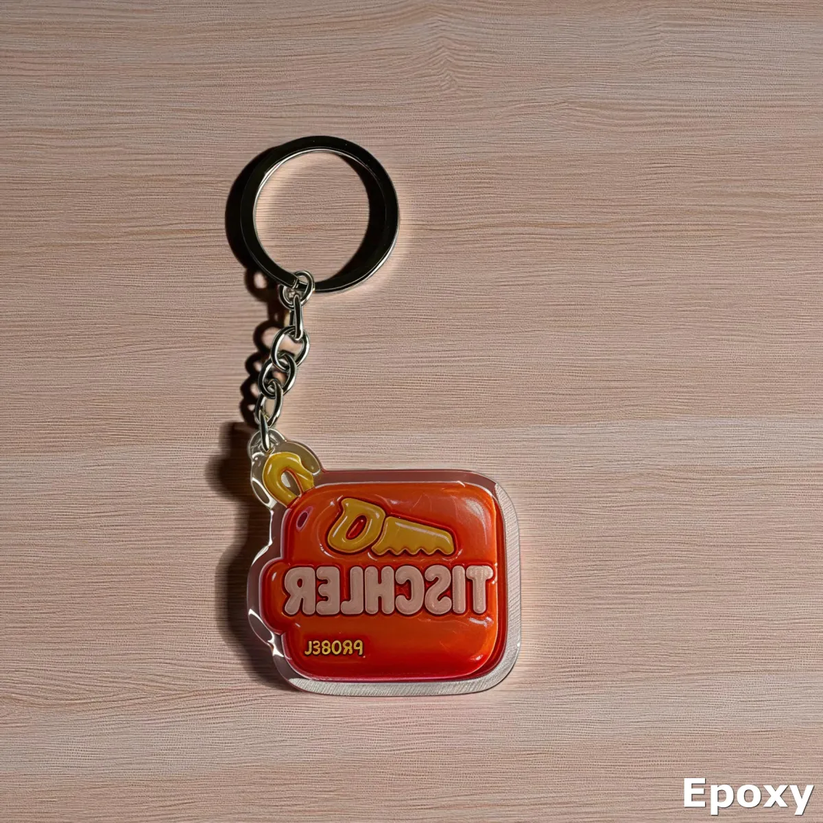 Akryl-Schlüsselanhänger TISCHLER (orange)